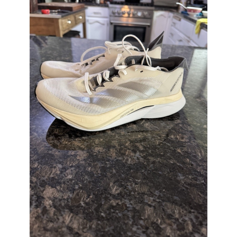 Adizero Boston. White, Grey, Pre Loved Size 6.5 Men's Running Shoes, Sneakers